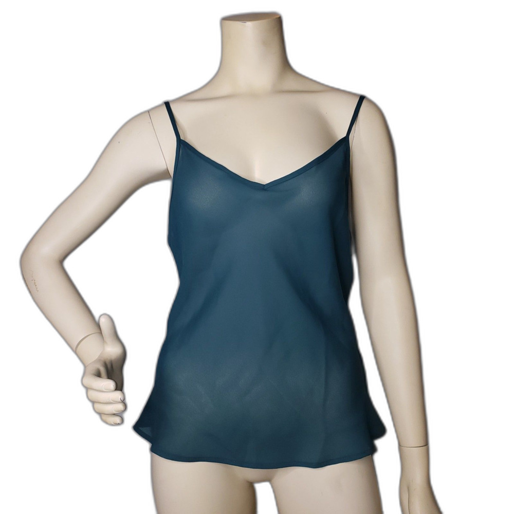 APT. 9 Dark Teal Green Sheer Camisole Top Womens Size Large